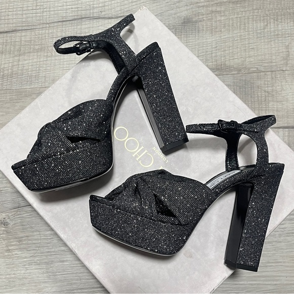 Jimmy Choo Shoes - Jimmy Choo Elegant Heloise 120 Black High Heel Sandals